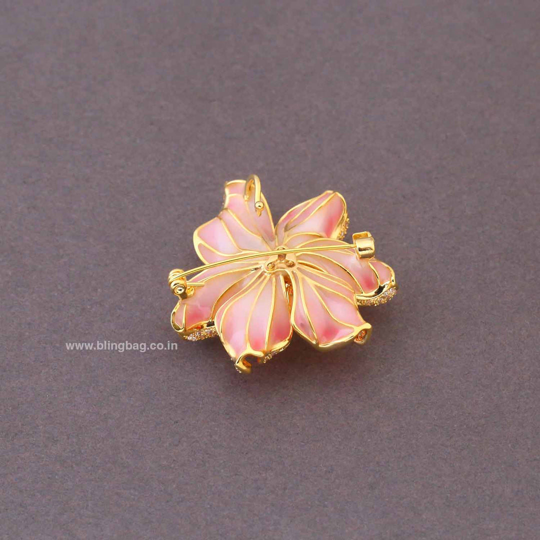 Golden Rose Quartz Brooch