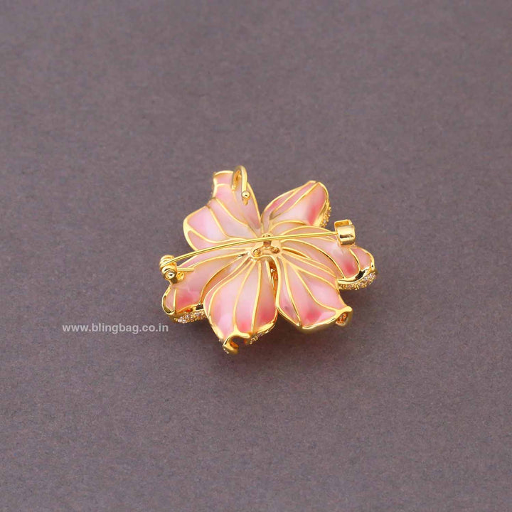 Golden Rose Quartz Brooch