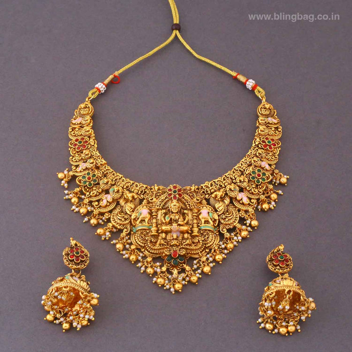 Golden Satiika Bridal Temple Jewellery Set - New Arrival