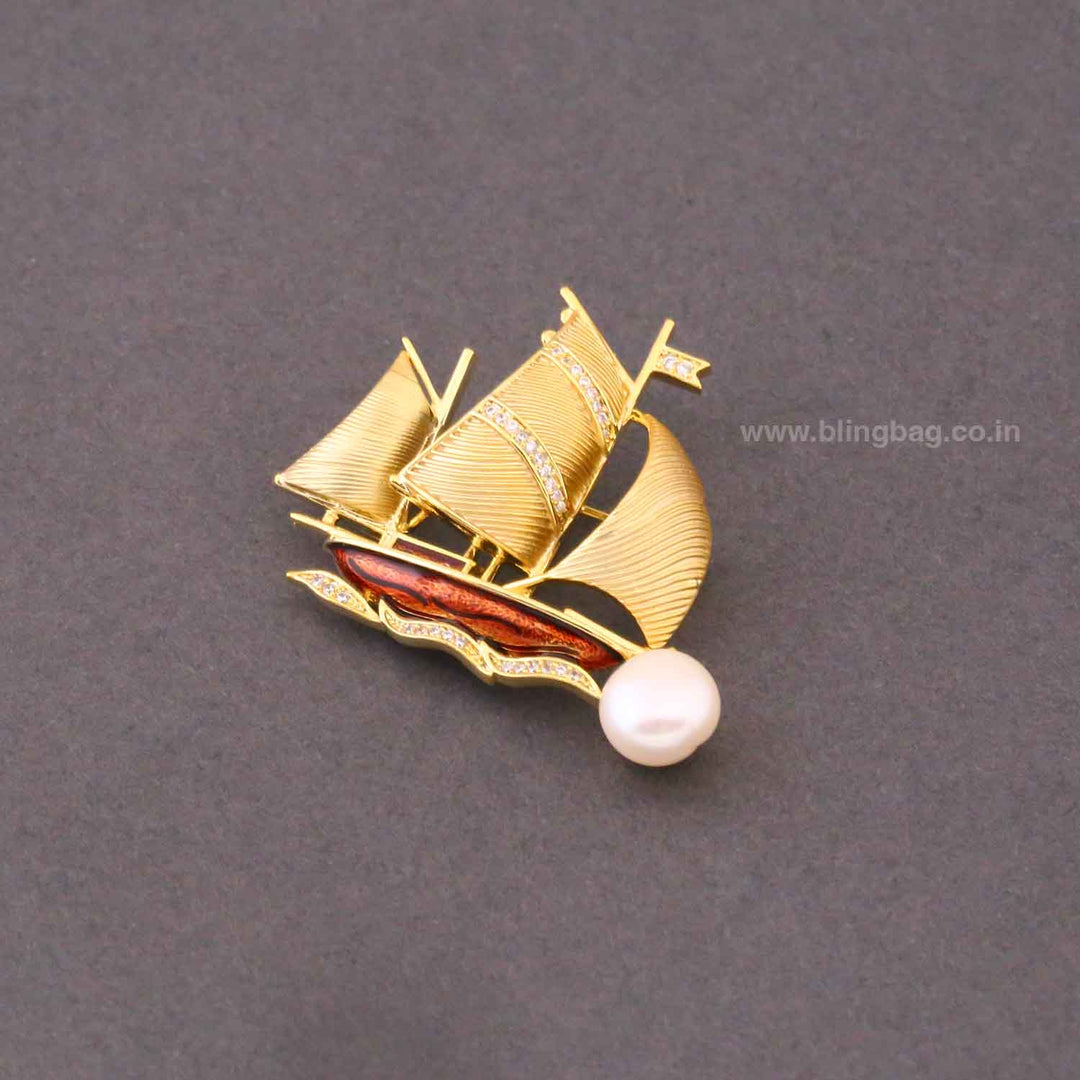 Golden Sea Voyager Brooch