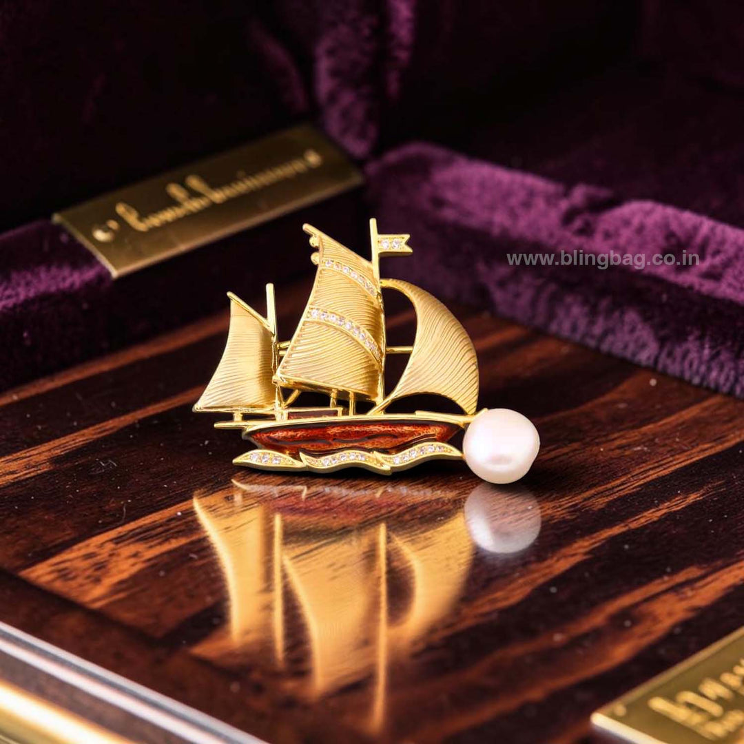 Golden Sea Voyager Brooch