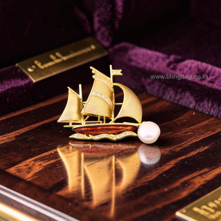 Golden Sea Voyager Brooch