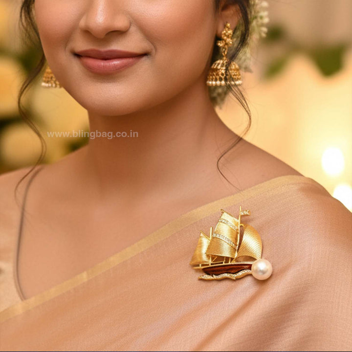 Golden Sea Voyager Brooch