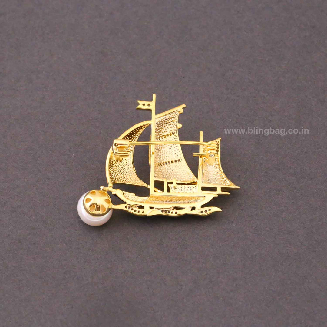 Golden Sea Voyager Brooch