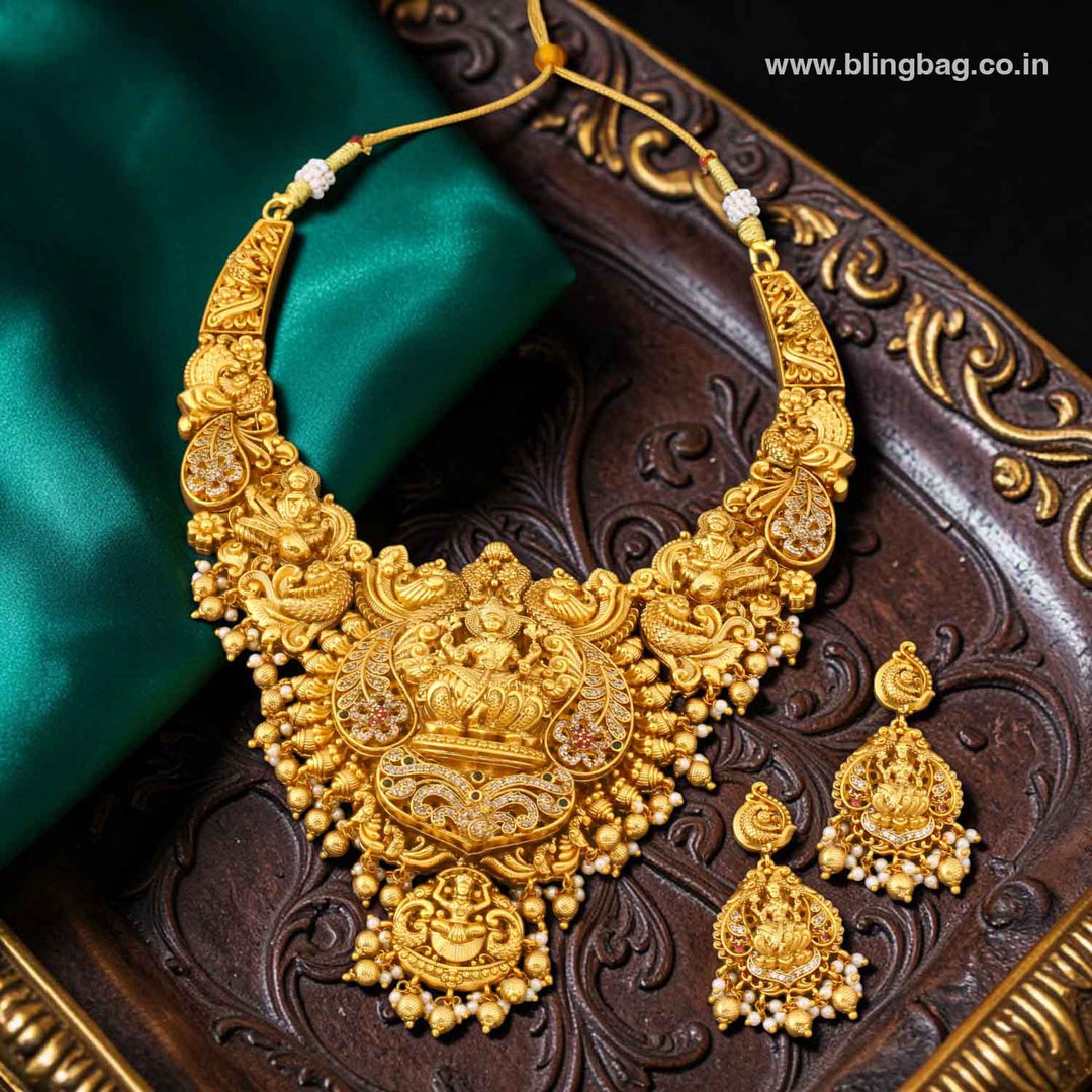 Golden Shwenatria Temple Jewellery Set- New Arrival