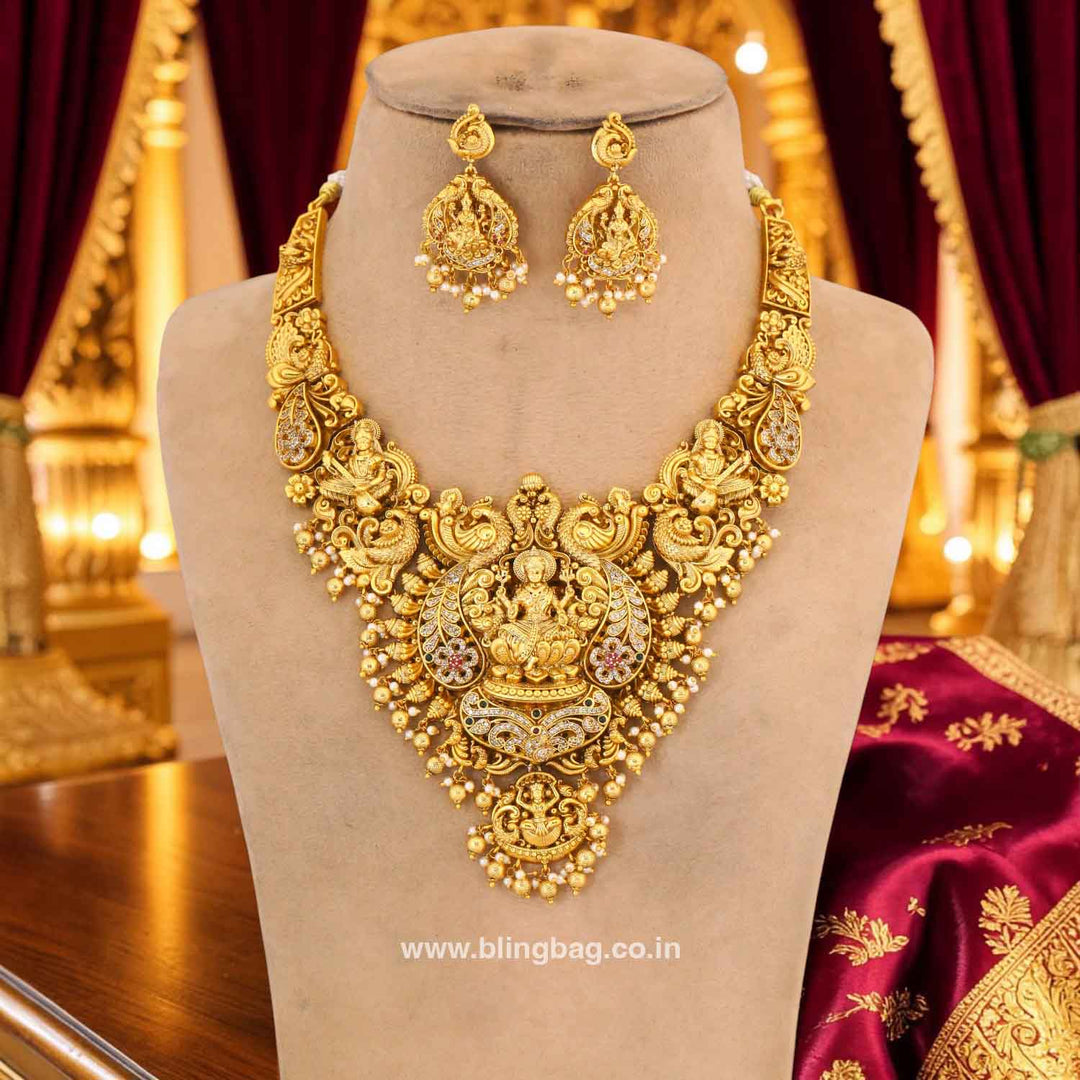 Golden Shwenatria Temple Jewellery Set- New Arrival