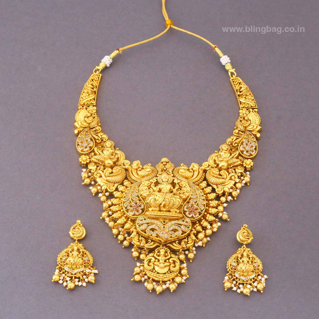 Golden Shwenatria Temple Jewellery Set- New Arrival