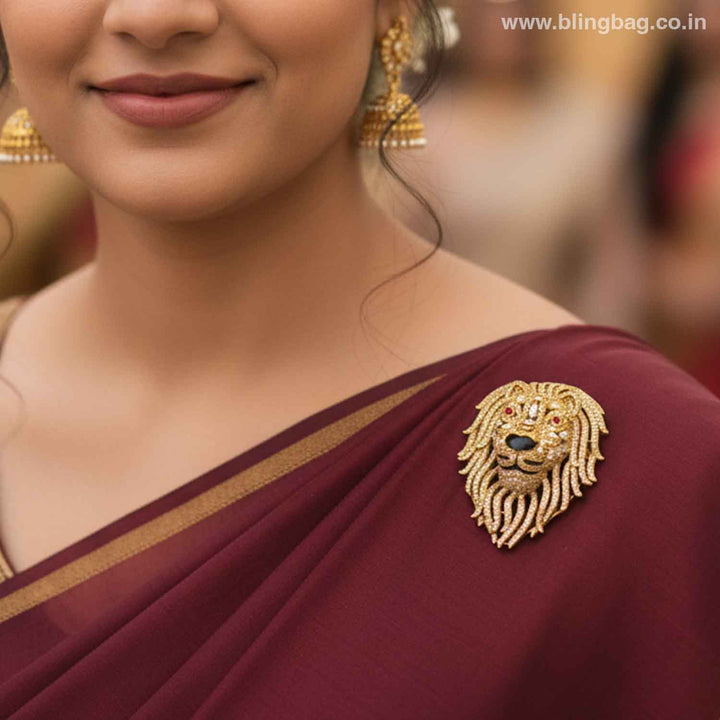Golden Simba Victorian Brooch