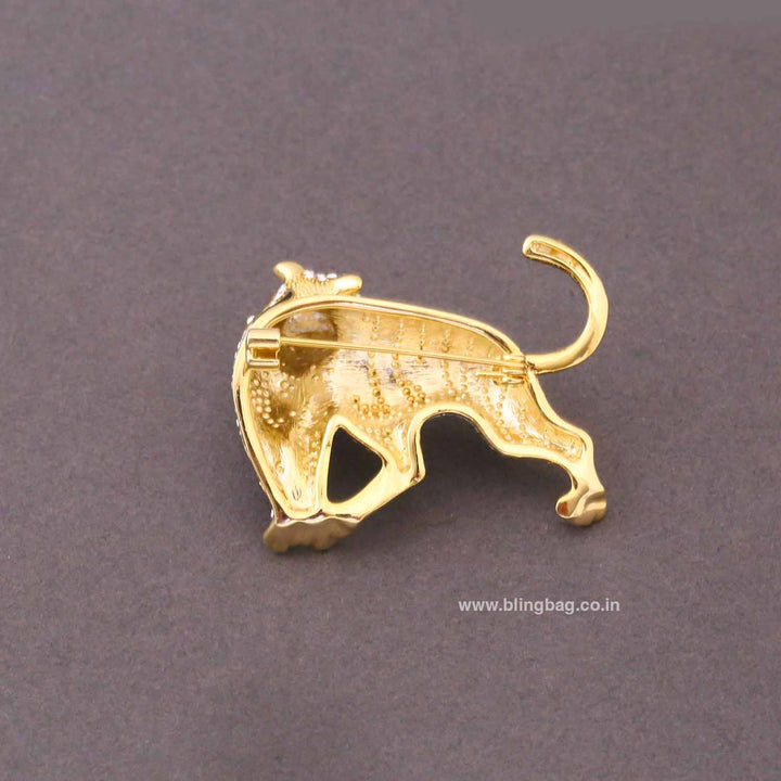 Golden Spark Tiger Brooch