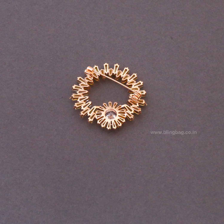Golden Sunburst Brooch