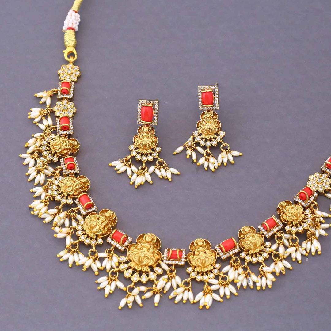 Golden Suvarna Temple Jewellery Set - New Arrival