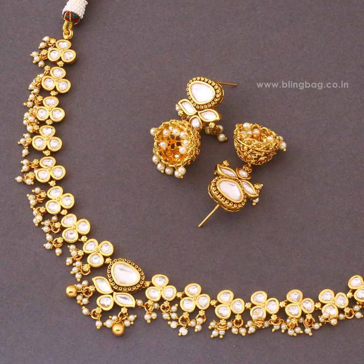 Golden Swaarati Rajwadi Jewellery Set