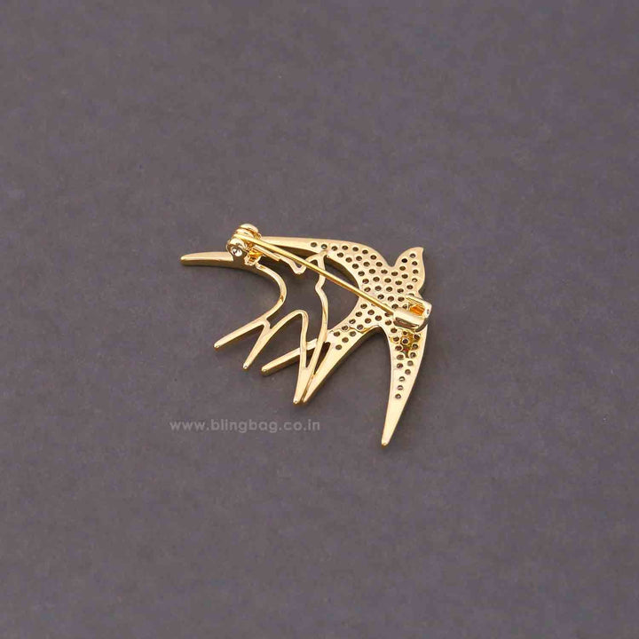 Golden Swallow Brooch