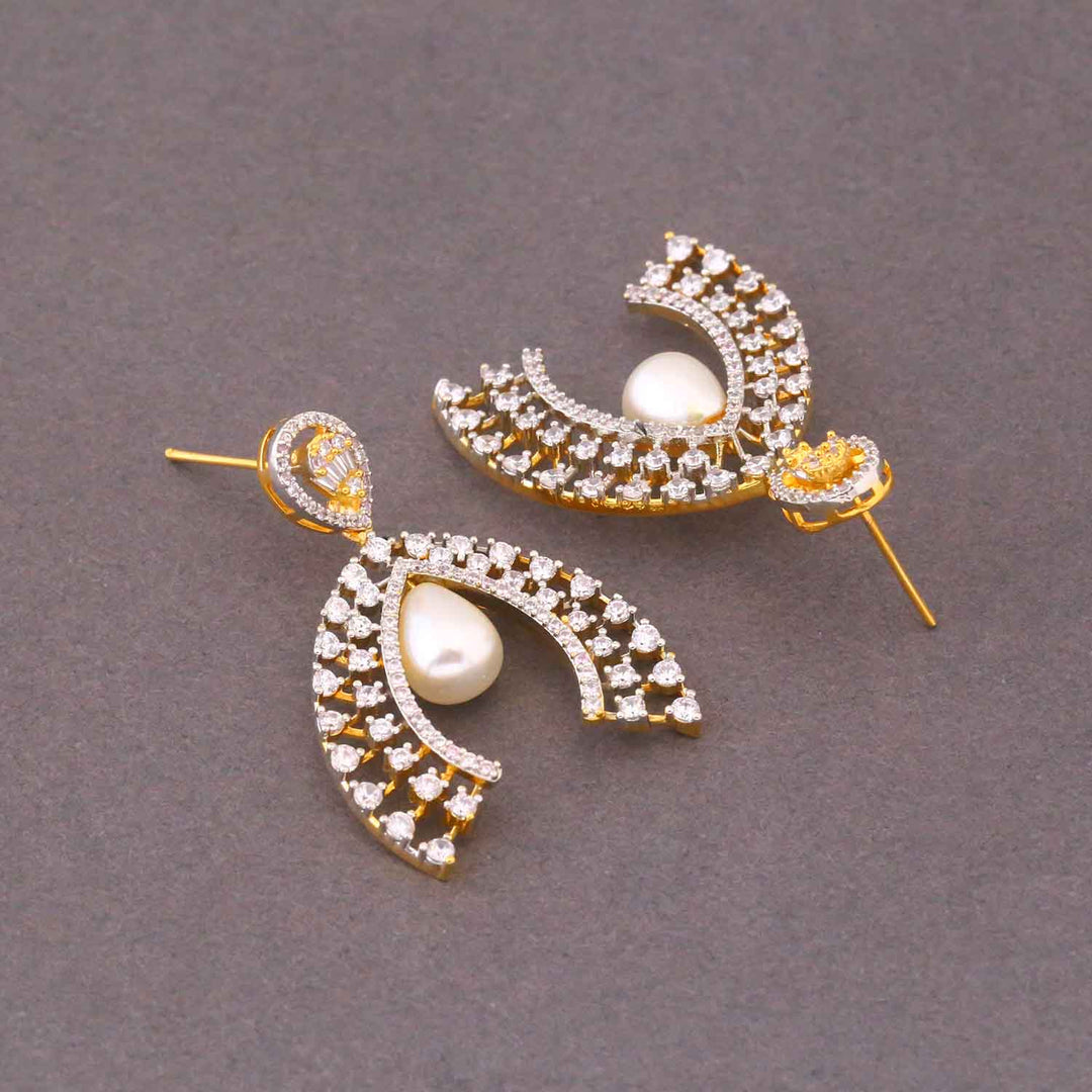 Golden Tabite Zirconia Danglers