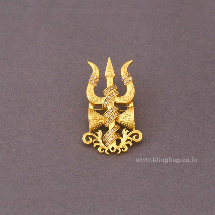 Golden Trishul Heritage Brooch