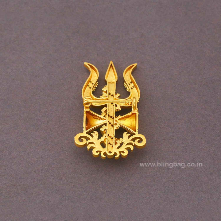 Golden Trishul Heritage Brooch