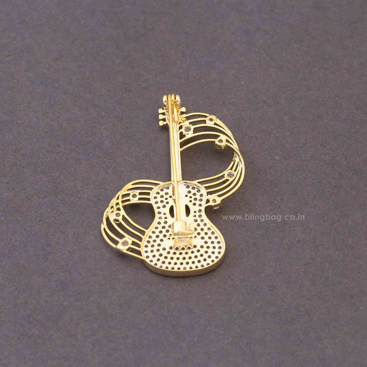Golden Tune Guitar Brooch