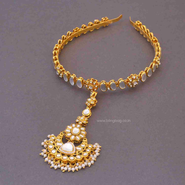 Golden Umaani Hairband With Tikka
