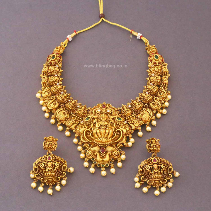 Golden Vamireka Bridal Temple Jewellery Set- New Arrival