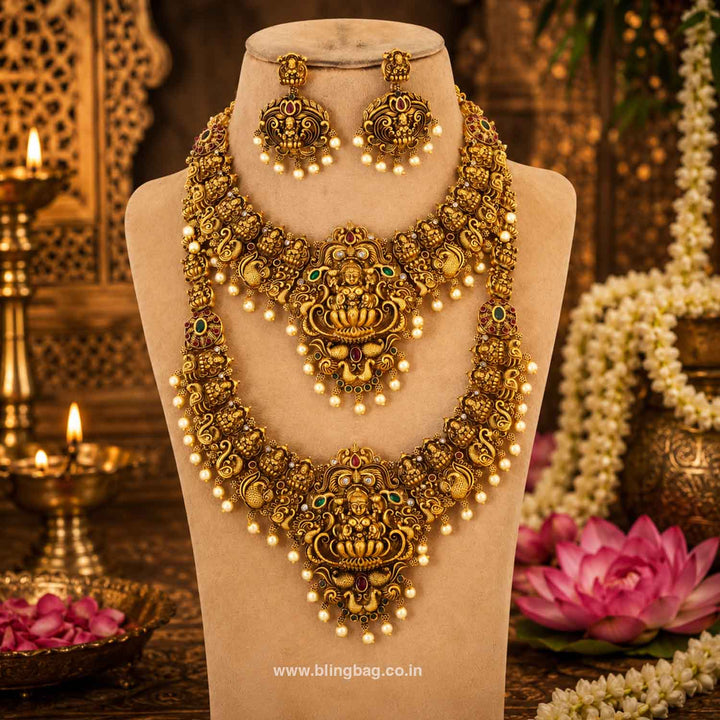 Golden Vamireka Bridal Temple Jewellery Set- New Arrival
