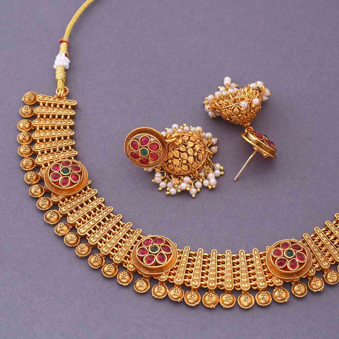 Golden Vinayak Antique Jewellery Set - New Arrival