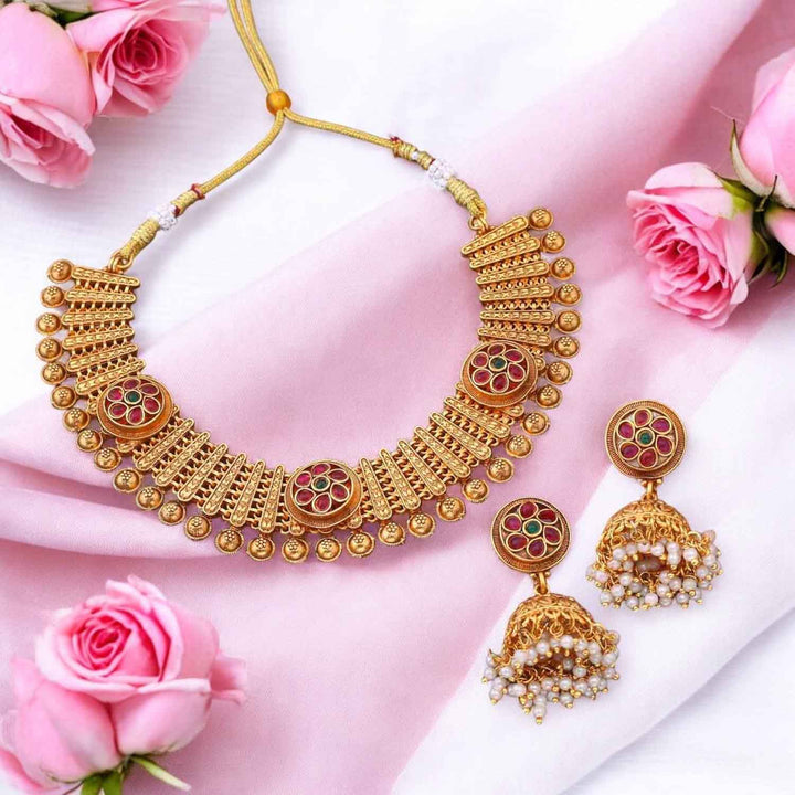 Golden Vinayak Antique Jewellery Set - New Arrival