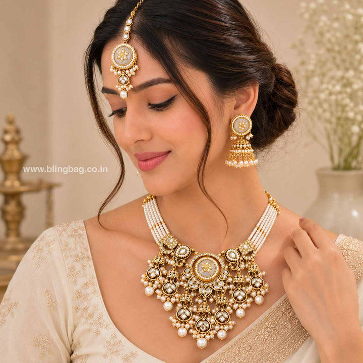 Ivory Alankrita Kundan Jewellery Set