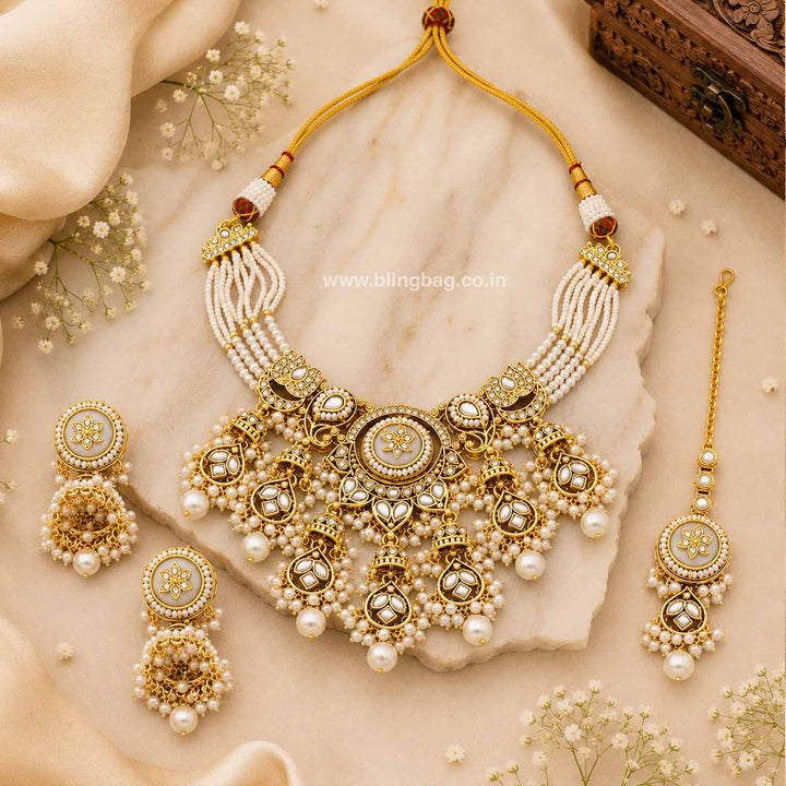 Ivory Alankrita Kundan Jewellery Set