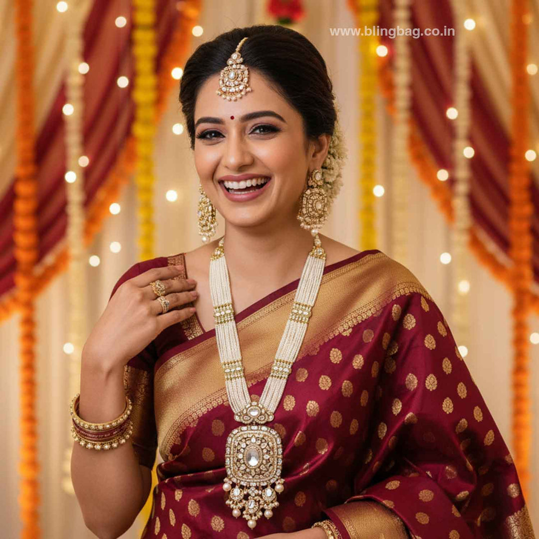 Ivory Aniyaa Kundan Jewellery Set