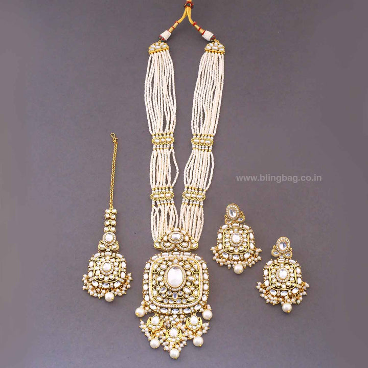 Ivory Aniyaa Kundan Jewellery Set