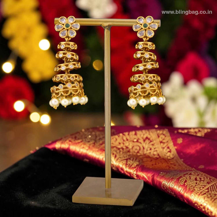 Ivory Damie Victorian Jhumkis