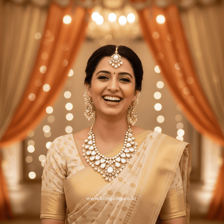 Ivory Divita Kundan Jewellery Set