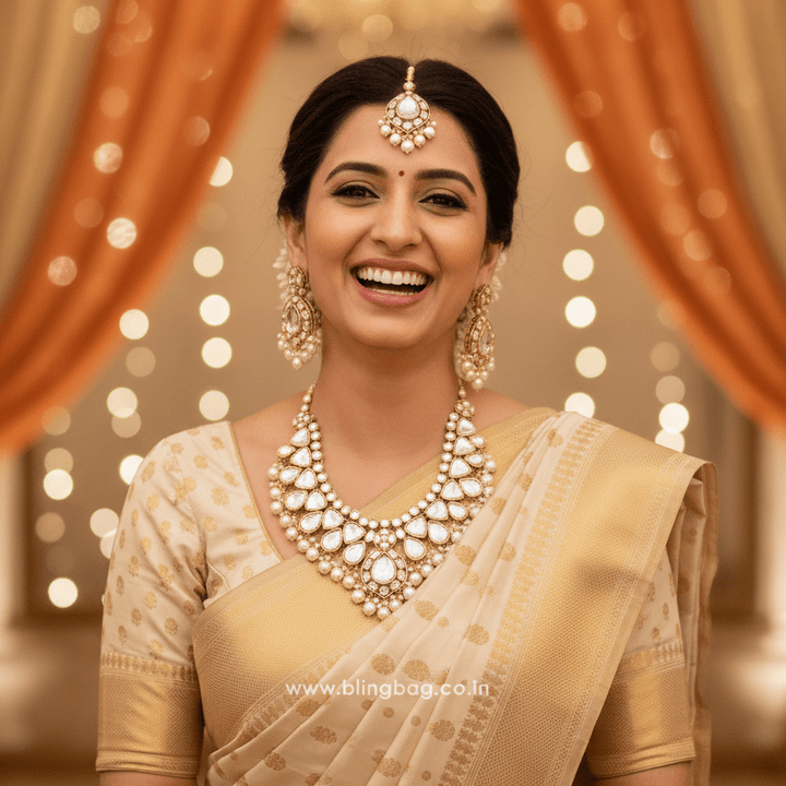 Ivory Divita Kundan Jewellery Set