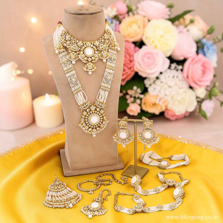 Ivory Kshirja Kundan Bridal Jewellery Set