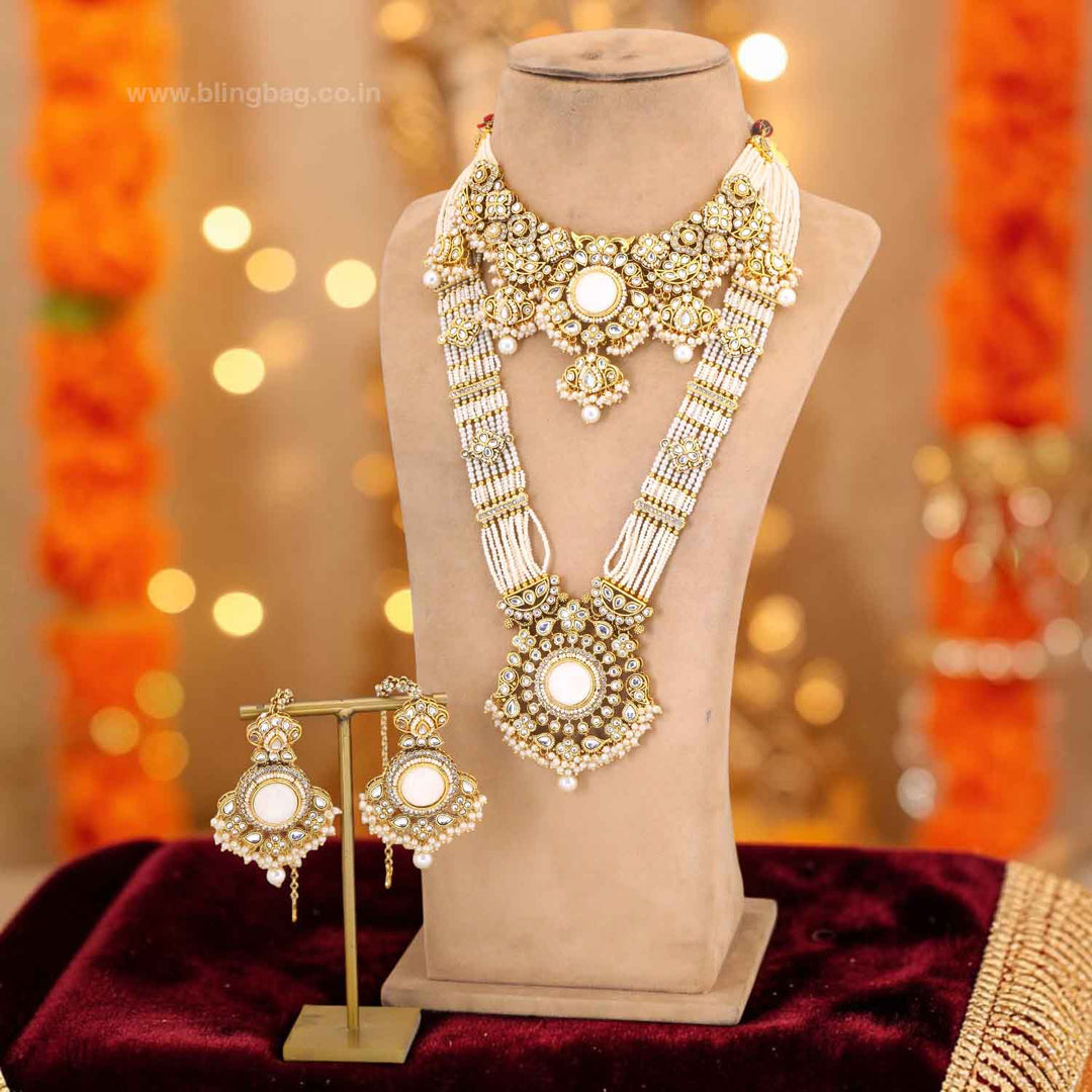 Ivory Kshirja Kundan Bridal Jewellery Set