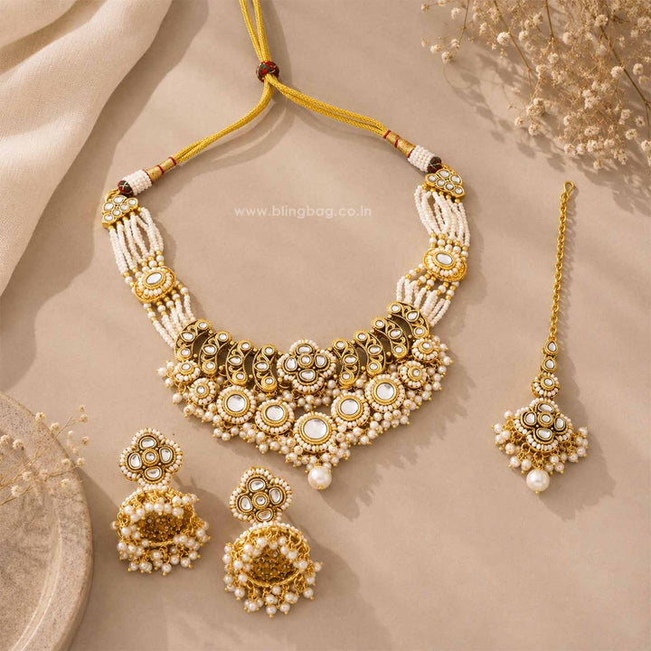 Ivory Lahari Kundan Jewellery Set