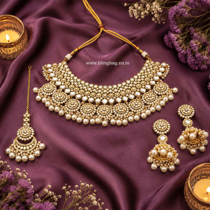 Ivory Naisha Kundan Jewellery Set