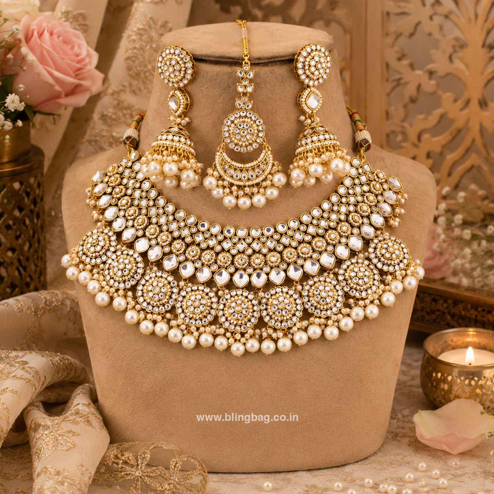 Ivory Naisha Kundan Jewellery Set