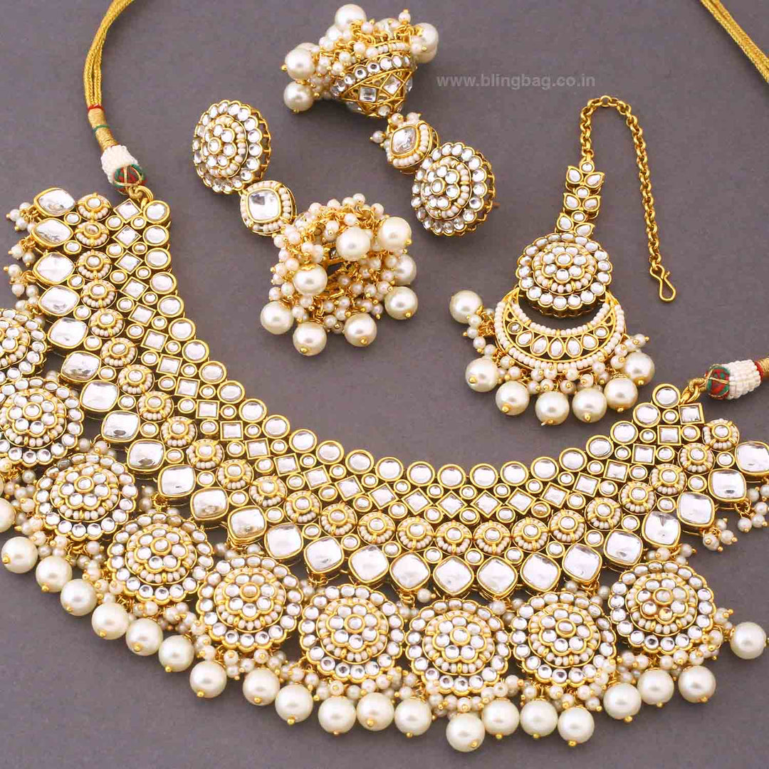 Ivory Naisha Kundan Jewellery Set