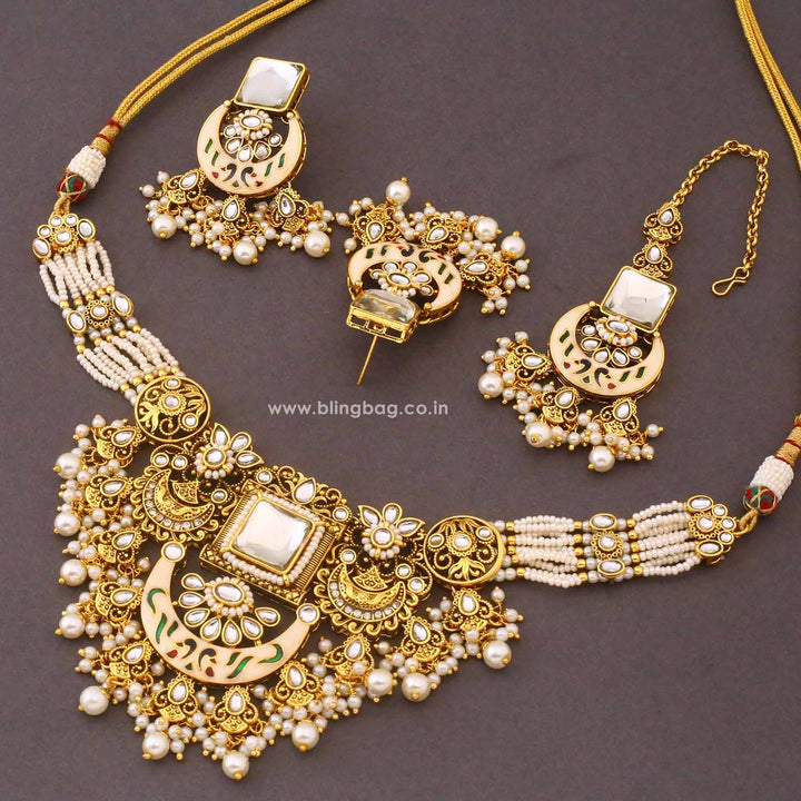 Ivory Neila Kundan Jewellery Set