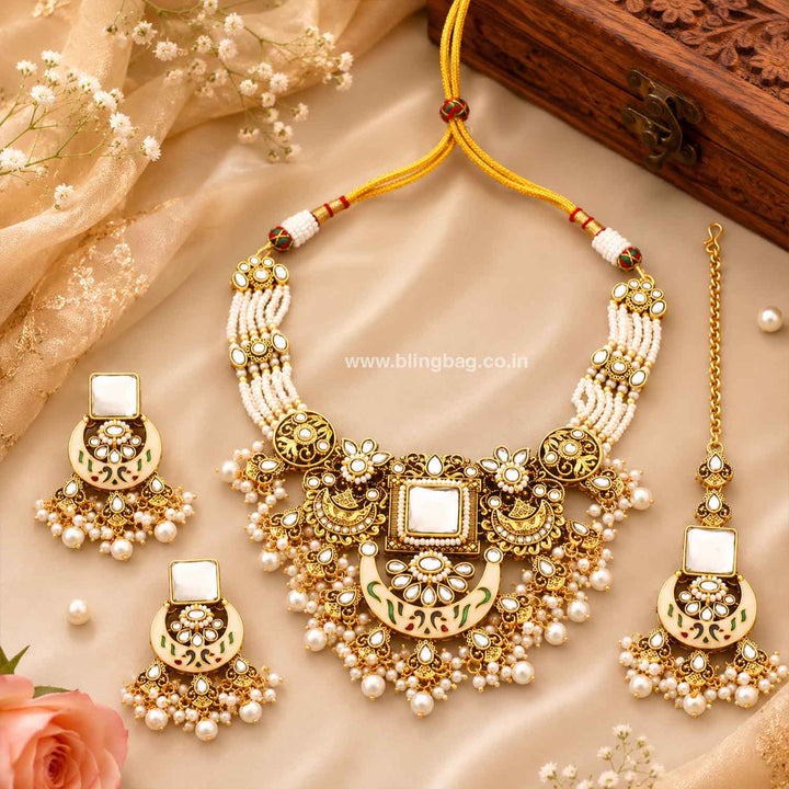 Ivory Neila Kundan Jewellery Set