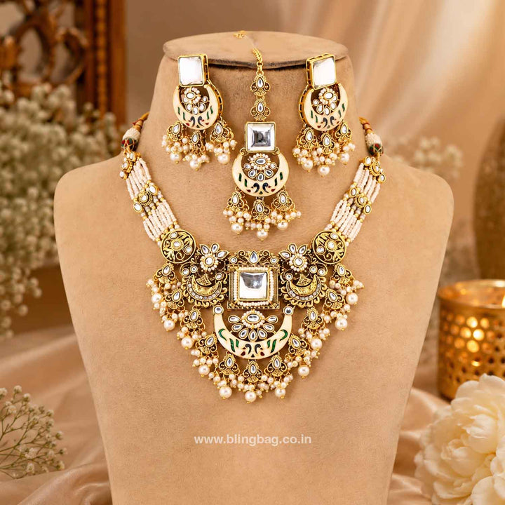 Ivory Neila Kundan Jewellery Set