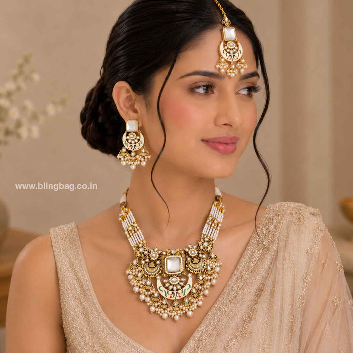 Ivory Neila Kundan Jewellery Set