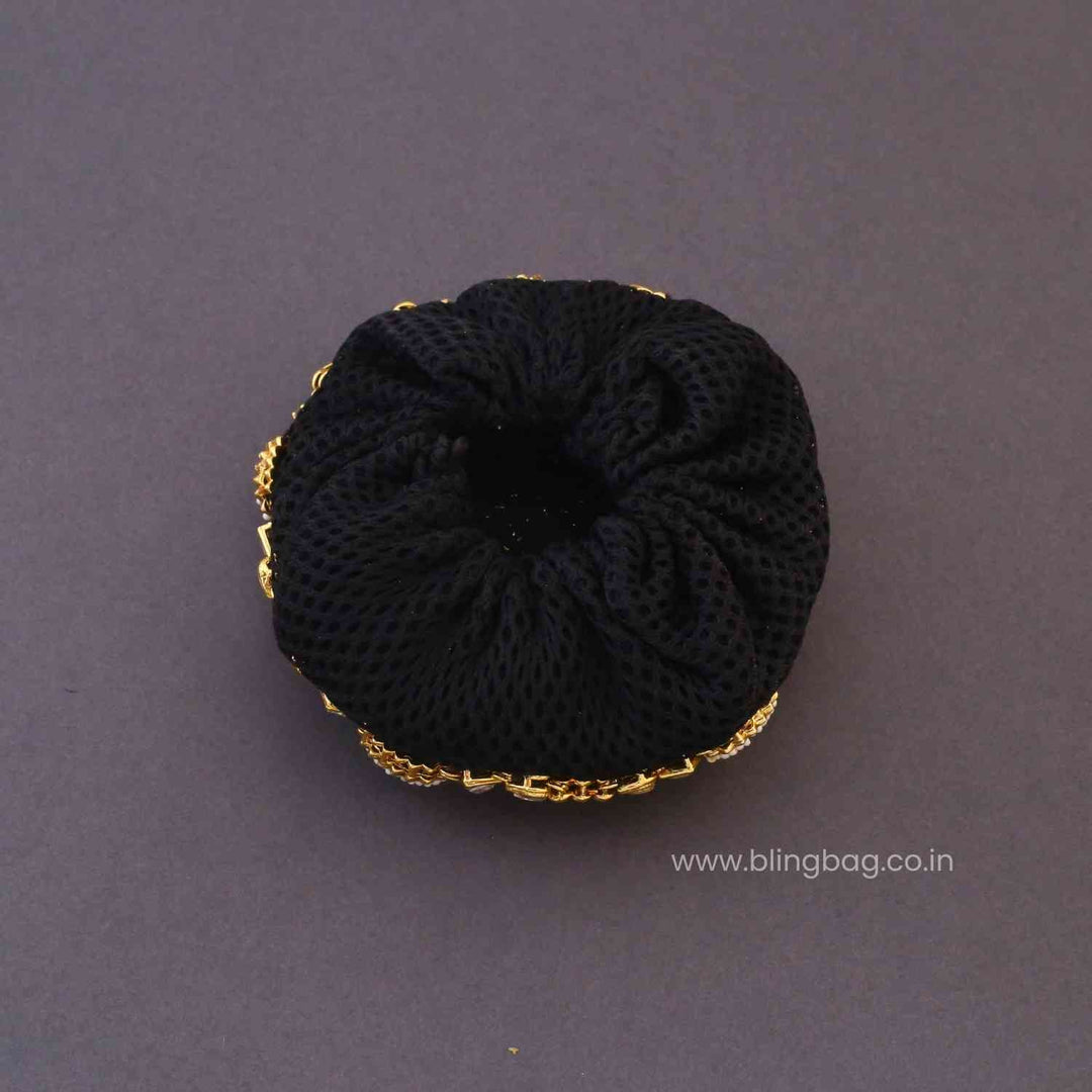 Ivory Pihusha Kundan Hair Bun Cage