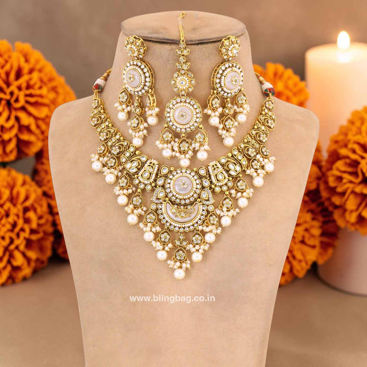 Ivory Rangpankh Kundan Jewellery Set