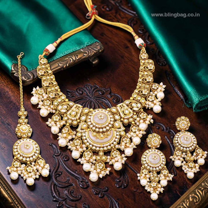 Ivory Rangpankh Kundan Jewellery Set
