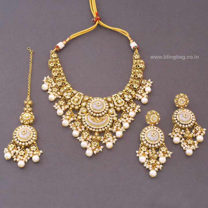 Ivory Rangpankh Kundan Jewellery Set