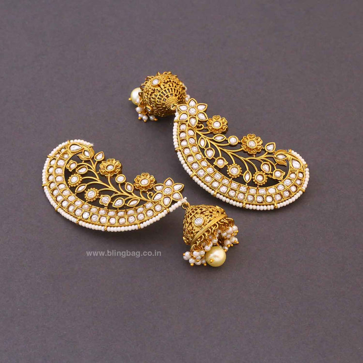 Ivory Roshnia Ear Cuff Jhumkis