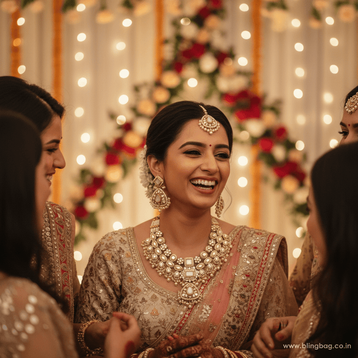 Ivory Sarala Kundan Jewellery Set