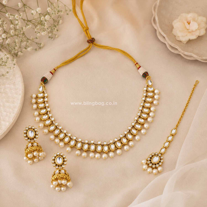 Ivory Saumira Kundan Jewellery Set